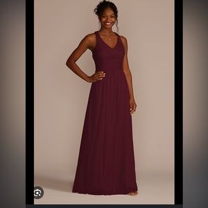 Long criss-cross back bridesmaid dress